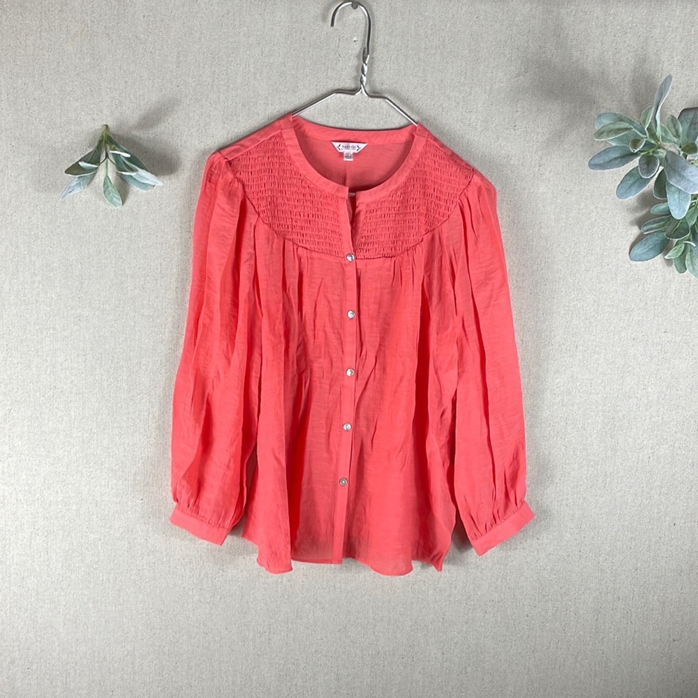 Nanette Lepore > Pink Button Down Blouse Small